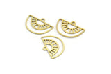 Semi Circle Charm, 50 Raw Brass Semi Circle Charms With 1 Loop, Pendant Charms (12.5x18x0.60mm) A4292