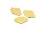 Brass Cloud Blank, 24 Raw Brass Cloud Shaped Blanks (11x17x0.60mm) A4316