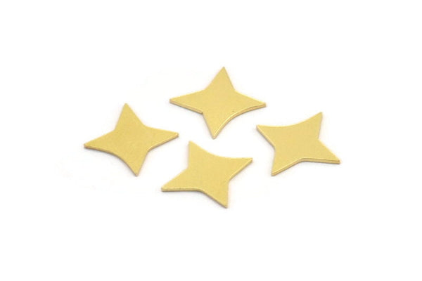 Brass Star Blank, 50 Raw Brass Star Shaped Blanks, Stamping Brass (13.5x10x0.60mm) A4317