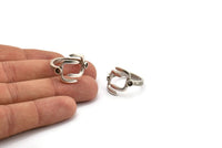 Silver Ring Setting, Antique Silver Plated Brass Adjustable Ring With 1 Stone Settings - Pad Size 3mm N1499