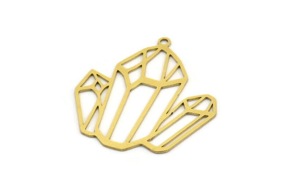 Brass Diamond Charm, 8 Raw Brass Diamond Shaped Charms With 1 Loop, Pendant Findings (34x31.5x0.60mm) A4573