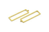 Brass Rectangle Charm, 20 Raw Brass Rectangle Charms With 1 Loop Earrings, Findings (38x10x0.80mm) D1051