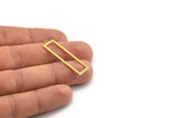 Brass Rectangle Charm, 20 Raw Brass Rectangle Charms With 1 Loop Earrings, Findings (38x10x0.80mm) D1051