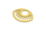 Brass Marquise Charm, 12 Raw Brass Sun Patterned Marquise Shaped Charms (19.5x14.5x0.60mm) A4319