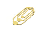 Brass Oval Charm, 12 Raw Brass Oval Charms With 1 Loop, Earring Charms (35x15x0.60mm) A4572