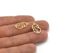 Brass Face Charm, 24 Raw Brass Face Charms With 1 Loop, Pendants, Earrings, Findings (20x10x0.60mm) D0635