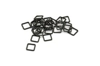 Geometric Black Pendant, 24 Oxidized Black Brass Square Connectors (8x0.80mm) Bs-1115