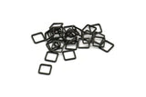 Geometric Black Pendant, 24 Oxidized Black Brass Square Connectors (8x0.80mm) Bs-1115