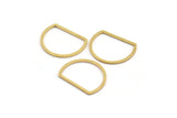 D Shape Rings, 50 Raw Brass D Shape Connectors, Rings (14x18x0.80mm) A4595