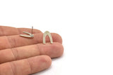 Earring Studs, 8 Antique Silver Plated Brass - U Shape Earrings - Silver Earrings - Earrings (14x10x0.80mm) A2819 Q0226