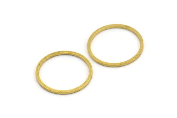 18mm Circle Connectors, 50 Raw Brass Circle Connectors (18x1x1mm)  BS 1096