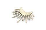 Moon and Sun, 2 Antique Silver Plated Brass Crescent Moon Pendants With 2 Loops (28x17x0.80mm) N0991