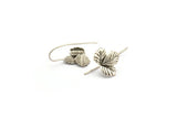 Silver Leaf Earring, 2 Antique Silver Plated Brass Leaf Stud Earrings, Findings (19x16x0.80mm) N1230 Q0550
