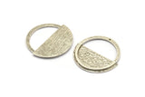 Silver Round Charm, Hammered Antique Silver Plated Brass Round Charms (31mm) N1092