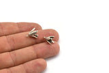 Silver Flower Charm, 4 Antique Silver Plated Brass Flower Charms With 1 Loop, Findings (14x10mm) N1234