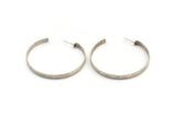Silver Geometric Earring, 2 Antique Silver Plated Brass Circle Stud Earrings (54x4.5x1mm) N1247