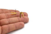 Earring Studs, 8 Gold Plated Brass - U Shape Earrings - Gold Plated Brass Earrings - Earrings (14x10x0.80mm) A2819 Q0226