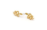 Gold Snake Earring, 8 Gold Plated Brass Snake Stud Earrings (18x8x0.80mm) A2657 Q0426