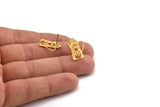 Earring Studs, 4 Gold Plated Brass Kettle Shaped Stud Earrings (18x13x0.80mm) A2668 H0351