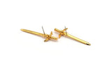 Zelda Sword Earring, 2 Gold Plated Brass Sword Stud Earrings (45x15mm) N0800 A2145