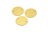 Brass Round Connector, 24 Raw Brass Cabochon Round Connectors With 2 Holes, Findings (14X0.60mm) D1044