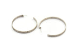 Silver Geometric Earring, 2 Hammered Antique Silver Plated Brass Circle Stud Earrings (54x5x1mm) N1188