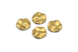 Brass Round Charm, 24 Raw Brass Wavy Round Charms With 1 Hole, Findings (10x0.80mm) D1271
