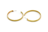 Brass Geometric Earring, 2 Hammered Raw Brass Circle Stud Earrings (53x5x1mm) N1806