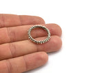Silver Circle Connector, 2 Antique Silver Plated Brass Circle Connectors Closed Ring (25x3.5mm) N1721
