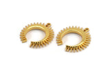 Gold Moon Charm, 2 Gold Plated Brass Crescent Moon Charms With 1 Loop (22.5x21x2.5mm) N1432