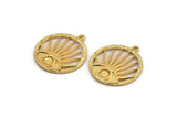 Gold Eye Charm, Gold Plated Brass Eye Charm With 1 Loop, Pendant, Earring (27x24mm) N1381