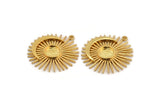 Moon and Sun, Gold Plated Brass, Crescent Moon, Brass Sun, Gold Plated Brass Charm With 1 Loop - Pad Size 8mm(31x29mm) N1353