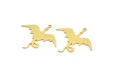 Brass Dragon Charm, 10 Raw Brass Dragon Shaped Charms With 1 Loop, Pendants, Findings (30x34x0.60mm) A4363