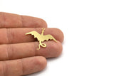 Brass Dragon Charm, 10 Raw Brass Dragon Shaped Charms With 1 Loop, Pendants, Findings (30x34x0.60mm) A4363