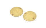 Gold Round Charm, 4 Textured Gold Plated Brass Round Connectors With 2 Holes, Blanks (20x0.70mm) M01369