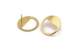Gold Round Earring, 4 Gold Plated Brass Round Stud Earring (25x0.80mm) M416 A2339 H0319