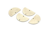 Semi Circle Charm, 6 Antique Silver Plated Brass Half Moon Blanks With 2 Hole, Earrings, Pendants (21x13x0.80mm) D0785