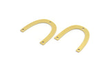 Brass Charm, 24 Raw Brass, Brass Pendants, Charm Pendants, U Shaped Charms, Brass Semi Circle Charms With 3 Holes (20x3x0.60mm) A4421