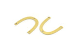 Brass Charm, 24 Raw Brass, Brass Pendants, Charm Pendants, U Shaped Charms, Brass Semi Circle Charms With 3 Holes (20x3x0.60mm) A4421