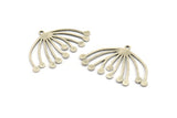 Silver Dandelion Charm, 8 Antique Silver Plated Brass Taraxacum Charms With 1 Loop (33x20x0.60mm) A3161 H1004