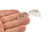 Silver Dandelion Charm, 8 Antique Silver Plated Brass Taraxacum Charms With 1 Loop (33x20x0.60mm) A3161 H1004