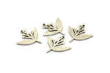 Silver Flower Charm, 12 Antique Silver Plated Brass Lily Flower Charms With 1 Hole, Charm Pendants (19x18x1mm) A3076 H0132