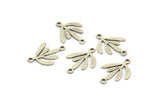 Silver Leaf Charm, 24 Antique Silver Plated Brass Leaf Charms With 2 Loops, Connectors (17x12x0.60mm) A3575 H1003