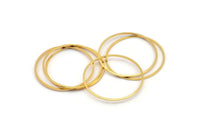 32mm Circle Connectors, 8 Gold Plated Brass Circle Connectors (32x0.80mm) A3884