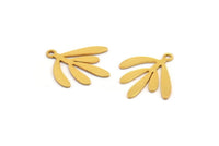 Gold Leaf Charm, 8 Gold Plated Brass Leaf Charms With 1 Loop, Charm Pendants (18x17x0.60mm) A3578 H0897