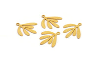 Gold Leaf Charm, 8 Gold Plated Brass Leaf Charms With 1 Loop, Charm Pendants (18x17x0.60mm) A3578 H0897