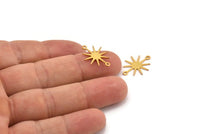 Gold Star Charm, 10 Gold Plated Brass Star Charms With 2 Loops, Connectors (19x15x0.60mm) A3234 H0823