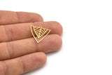 Brass Triangle Charm, 24 Raw Brass Triangle Shaped Charms With 1 Loop (22x21x0.60mm) A4498