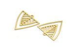 Brass Triangle Charm, 24 Raw Brass Triangle Shaped Charms With 1 Loop (22x21x0.60mm) A4498