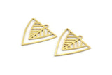 Brass Triangle Charm, 24 Raw Brass Triangle Shaped Charms With 1 Loop (22x21x0.60mm) A4498